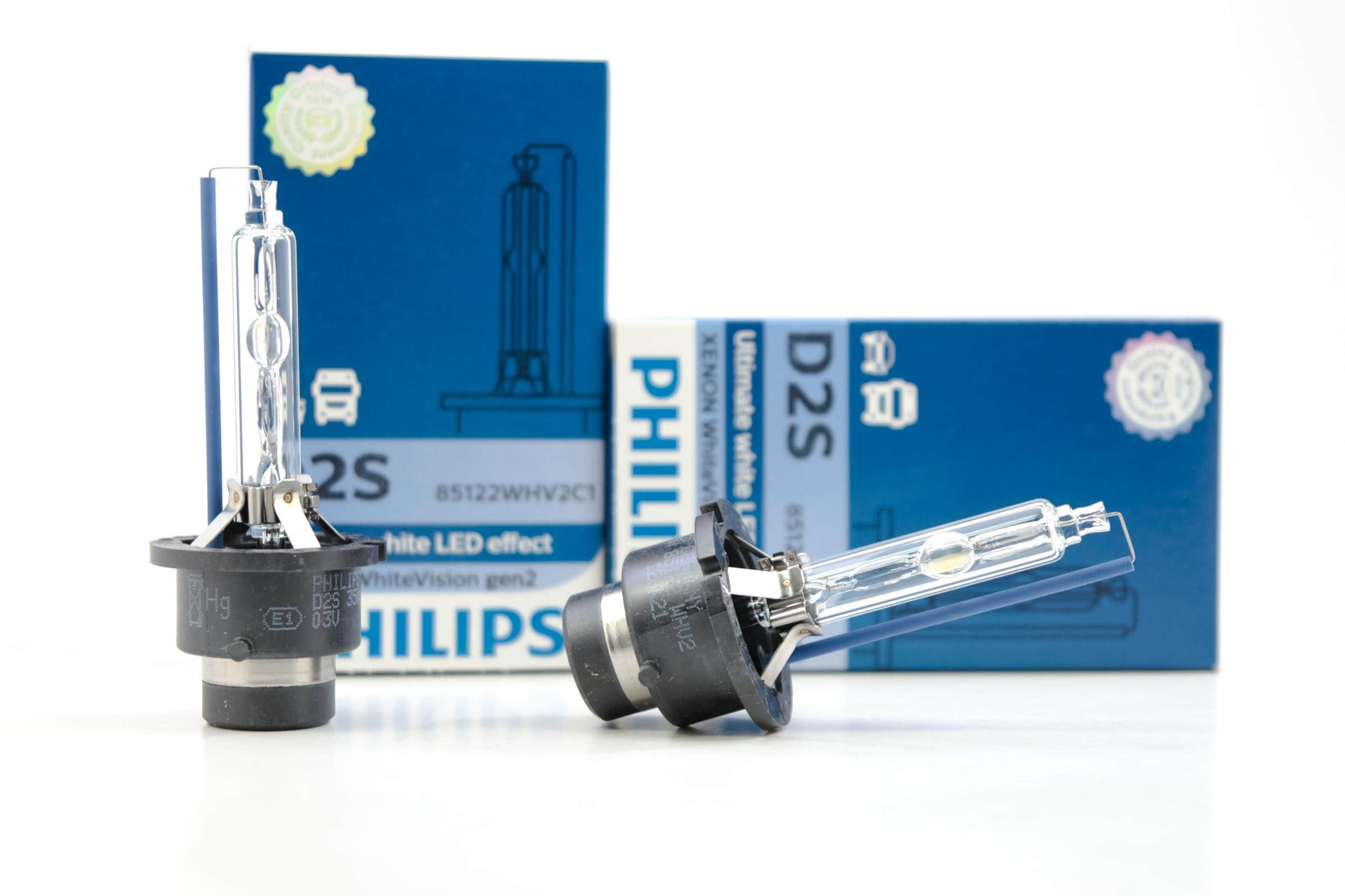 D2S 6000K HID Bulbs: Philips 85122 WHV2 White Vision | HR B121